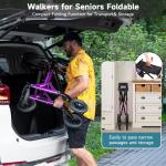 MAXWALK All-Terrain Rollator Walker Non-Pneumatic Tire 8inch Front Rubber Wheels