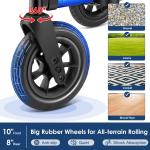 All-Terrain Rollator Walker with 10” Rubber Wheels, Padded Seat & Backrest 300lb