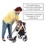 Comodità Spazio Extra Wide Heavy-Duty Rollator Walker with Seat, Wheeled Rolling Walker for Adults and Seniors, 19" Wide Nylon Seat, 4 Wheel, with Cup Holder and Cane Holder, Metallic Graphite