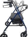 Probasics Heavy Duty Aluminum Bariatric Rollator with 8-inch Wheels, 400 Pound Weight Capacity, Blue