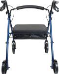 Probasics Heavy Duty Aluminum Bariatric Rollator with 8-inch Wheels, 400 Pound Weight Capacity, Blue