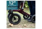 ELENKER All-Terrain Rollator Walker Non-Pneumatic Tire and 12'' Front Wheels Red