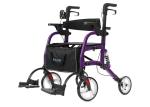 ELENKER All-Terrain 2-in-1 Rollator Walker & Transport Chair with 10" Wheels