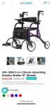 ELENKER All-Terrain 2-in-1 Rollator Walker & Transport Chair with 10" Wheels