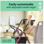 Aluminum Heavy-Duty Rollator Walkers for Seniors with Seat, 350 lbs, with Brakes