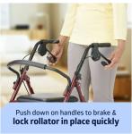 Aluminum Heavy-Duty Rollator Walkers for Seniors with Seat, 350 lbs, with Brakes