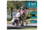 ELENKER All-Terrain 2-in-1 Rollator Walker & Transport Chair with 10" Wheels