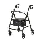 Folding Rollator Walker 4 Wheels Heavy Duty Steel Frame Padded Seat Storage Bag