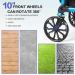 Flyingjoy 2-in-1 Heavy Duty Rollator Walker with 10" Front & 8" Rear Airless Tires, Foldable Transport Wheelchair for Seniors, Supports Up to 300 lbs, Adjustable Height, Safety Features, Easy Storage
