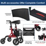 MAXWALK Portable All Terrain Foldable Outdoor Walker 10" Wheels 300lb Senior USA