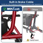 MAXWALK Portable All Terrain Foldable Outdoor Walker 10" Wheels 300lb Senior USA