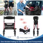 MAXWALK Portable All Terrain Foldable Outdoor Walker 10" Wheels 300lb Senior USA