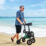 All-Terrain Rollator Walker with 10” Rubber Wheels, Padded Seat & Backrest 300lb