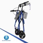 Dynarex DynaGo HD Bariatric Rollator - Heavy Duty 4 Wheel Rolling Bariatric Walker - Padded Seat, Backrest & Durable Frame, 500 lb. Weight Capacity, 8” Wheels, Blue Frame, 1 Rollator