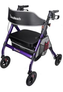 BlessReach Heavy Duty Rollator Walker w/ Large Seat Up to 450 lbs. - Purple