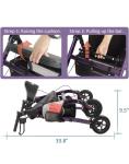 BlessReach Heavy Duty Rollator Walker w/ Large Seat Up to 450 lbs. - Purple