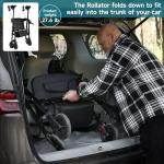 StrollAid Upright Walkers for Seniors, Stand Up Rollator Walker with Padded Seat and Backrest, Heavy Duty Forearm Rollator with Support Handrail, Holds up to 450 pounds, Compact Folding, Black
