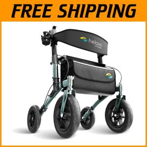 All Terrain Walker Rollator with 12" Pneumatic Tires - Lightweight & Adjustable