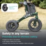 All Terrain Walker Rollator with 12" Pneumatic Tires - Lightweight & Adjustable