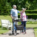 PLANET WALK Super Lightweight Rollator Walker for Seniors, Foldable Rolling Walker with Seat and 8" Rubber Wheels for All Terrain, Upgraded Height Adjustment Button with Cup Holder, Blue