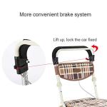 Heavy Duty Shopping Cart with Seat, 4 Wheels Medical Walking Aids Foldable, Drive Rollator Walker Lightweight Quality Aluminum Alloy Frame, Used for Seniors Walking, A