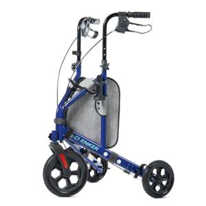 ELENKER All Terrain 3 Wheel Walkers for Seniors, 3 Wheeled Rollator with 10” Wheels, Narrow Walkers for Small Spaces, Compact Folding, Ideal for Traveling, Blue