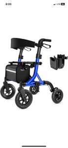 MAXWALK Rollator Walker w/ 10" Wheels – All-Terrain - MW2401 Blue