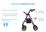 NOVA Medical Products Star DX Heavy Duty Bariatric Rollator Walker with Extra Wide Padded Seat, 8” Wheels, Fold Lock Feature, Rolling Walker with Adjustable Seat Height & 450 lb Weight Capacity, Red