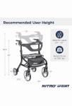 New Drive Medical Nitro Sprint Hemi Rollator Walker Heavy Duty w/Seat Petite Red