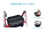 NOVA Medical Products Star DX Heavy Duty Bariatric Rollator Walker with Extra Wide Padded Seat, 8” Wheels, Fold Lock Feature, Rolling Walker with Adjustable Seat Height & 450 lb Weight Capacity, Red