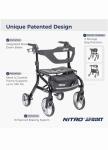 New Drive Medical Nitro Sprint Hemi Rollator Walker Heavy Duty w/Seat Petite Red