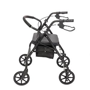Heavy Duty Rollator Walker with 8" 4 Wheels, 500 lb. Capacity Extra Wide Seat