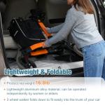3 Wheel Rollator Walker, Walkers for Seniors, Rollator Walker Lightweight Foldable, with Tray and Large Storage Bag, 10 Inch Front Wheel for All Terrain, Orange
