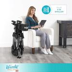 Stander Wonder Bariatric Rollator, Heavy Duty Folding Rolling Walker for Adults, Seniors, 500-pound Weight Capacity, Large 8-inch Wheels, Locking Brakes, Wide Seat with Backrest, Black Walnut