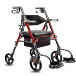 2-in-1 Foldable Rollator Walker with Extra Wide Seat