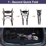 Rollator Walkers for Seniors with Seat, Walker Wheelchair Combo, Lightweight Foldable Wheelchairs for Adults, Rolling Walker All Terrain, 2 in 1 Walker Wheelchair with Cup Holder& Bag,Purple
