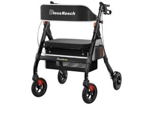 BlessReach Heavy Duty Rollator Walker For Seniors Wide Seat Backrest 450lbs...