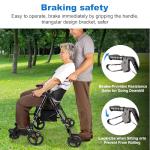 2-in-1 Rollator Walker with Seat & Extra Wide Backrest, Foldable Rolling Walker Featuring All-Terrain 10-Inch Front Wheels and 8-Inch Rear Wheels for Seniors, Supports Up to 300 lbs