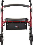 NOVA Medical Products Star 8 DX Heavy Duty Extra-Wide Rollator, 450 lb. Weight Capacity, Red