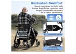 2025 StrollAid 2 In 1 Rollator Walker Transport Chair Heavy Duty 450 Lbs Black