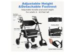 2025 StrollAid 2 In 1 Rollator Walker Transport Chair Heavy Duty 450 Lbs Black