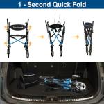 Rollator Walkers for Seniors with Seat, Walker Wheelchair Combo, Lightweight Foldable Wheelchairs for Adults, Rolling Walker All Terrain, 2 in 1 Walker Wheelchair with Cup Holder& Bag,Blue