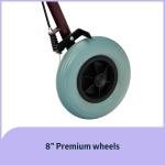 Medline Heavy Duty Steel Bariatric Rollator, 500 lb Weight Capacity, Burgundy