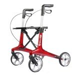 Ultralight Carbon Rollator Walker with Seat - Red