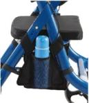 Platinum Health 600lb. Titus Extra-Wide Deluxe Bariatric Walker Rollator. Heavy-Duty Oval Tubing. High-Capacity Padded Seat/Backrest. Height Adjustable Angled Hand Grips. Foldable. (Red)