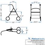 Platinum Health 600lb. Titus Extra-Wide Deluxe Bariatric Walker Rollator. Heavy-Duty Oval Tubing. High-Capacity Padded Seat/Backrest. Height Adjustable Angled Hand Grips. Foldable. (Red)