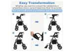 2025 StrollAid 2 In 1 Rollator Walker Transport Chair Heavy Duty 450 Lbs-Black