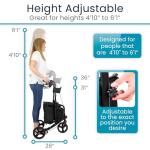 Vive 3 Wheel Walker with Seat - Tri Rollator Walker for Seniors and Adults - Lightweight and Foldable, with Seat, Brakes and Wheels - Narrow for Tight Spaces and Small Doorways - All Terrain