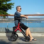 12" Rubber Wheels All-Terrain Rollator Walker w/Seat Backrest Folding Adjustable