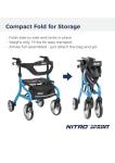 New Drive Medical Nitro Sprint Hemi Rollator Walker Heavy Duty wSeat Petite Blue